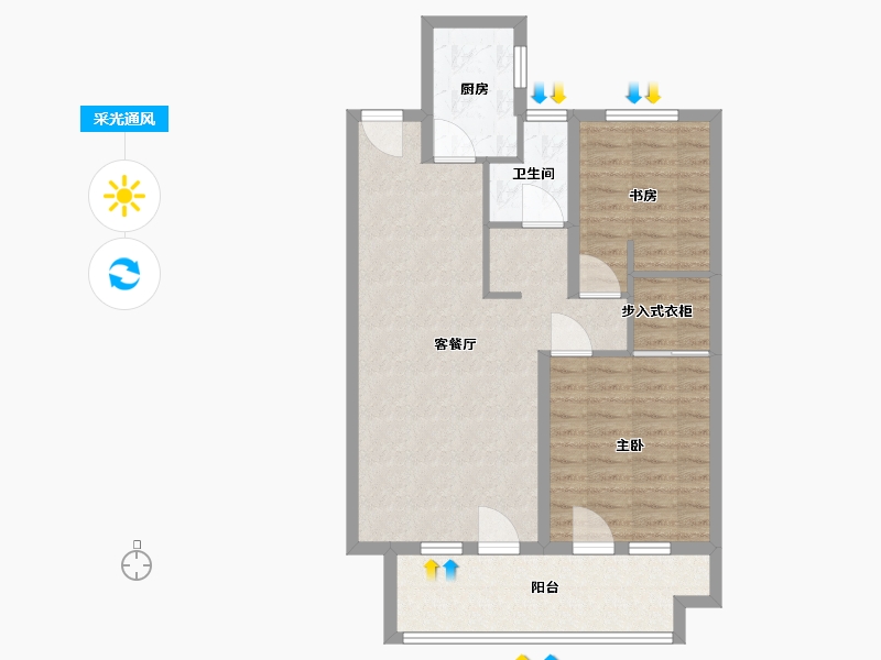 山东省-青岛市-越秀天悦海湾-80.00-户型库-采光通风