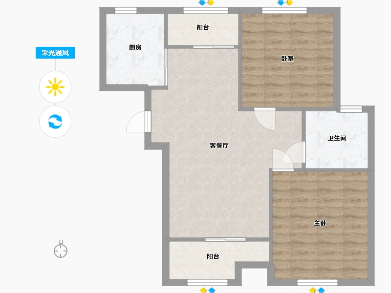 浙江省-嘉兴市-桐乡市文教公寓-73.20-户型库-采光通风