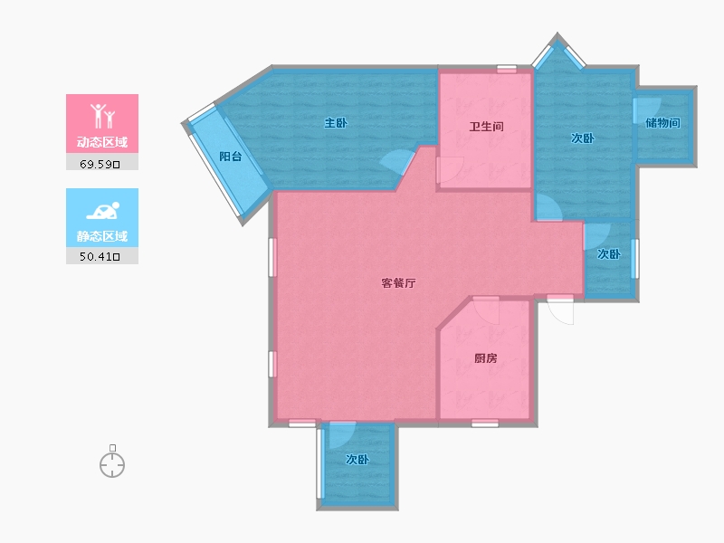 北京-北京市-芳城园-三区-120.80-户型库-动静分区