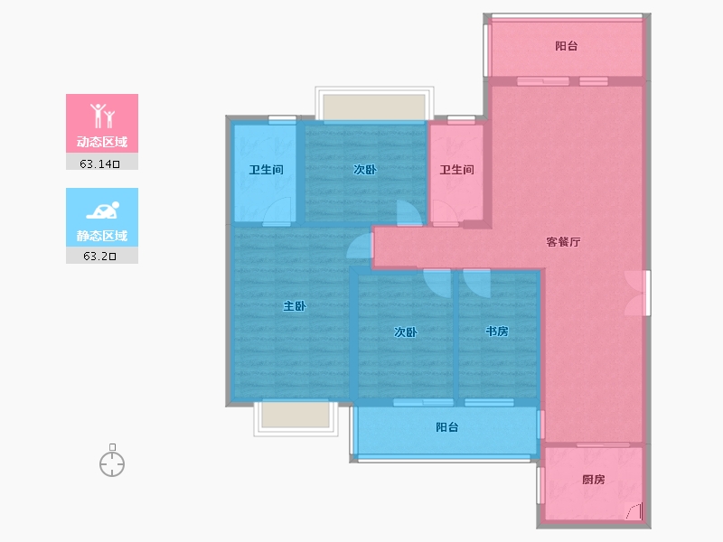 福建省-福州市-中天金海岸-金爵苑-118.00-户型库-动静分区