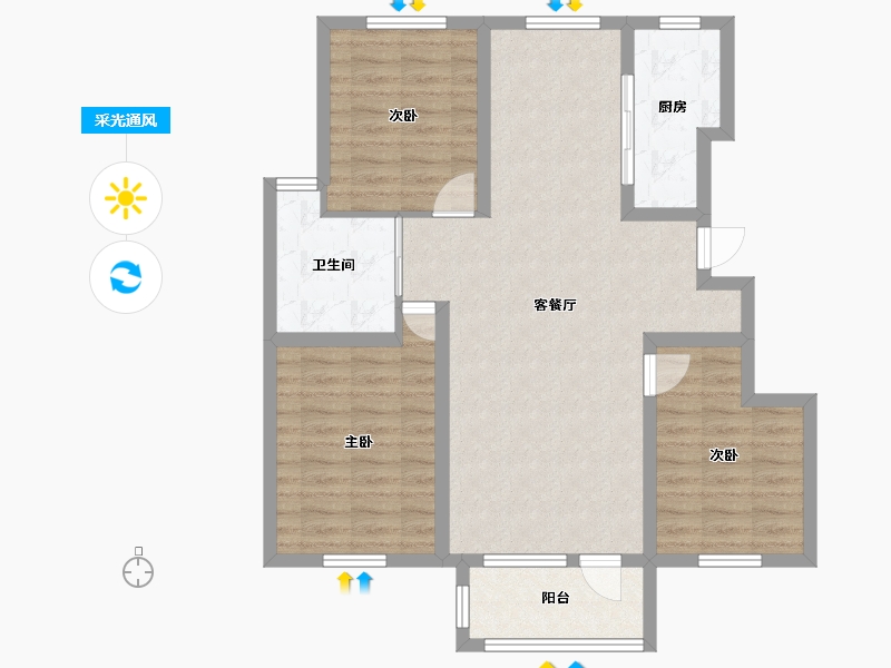 河北省-唐山市-海景家园-89.00-户型库-采光通风