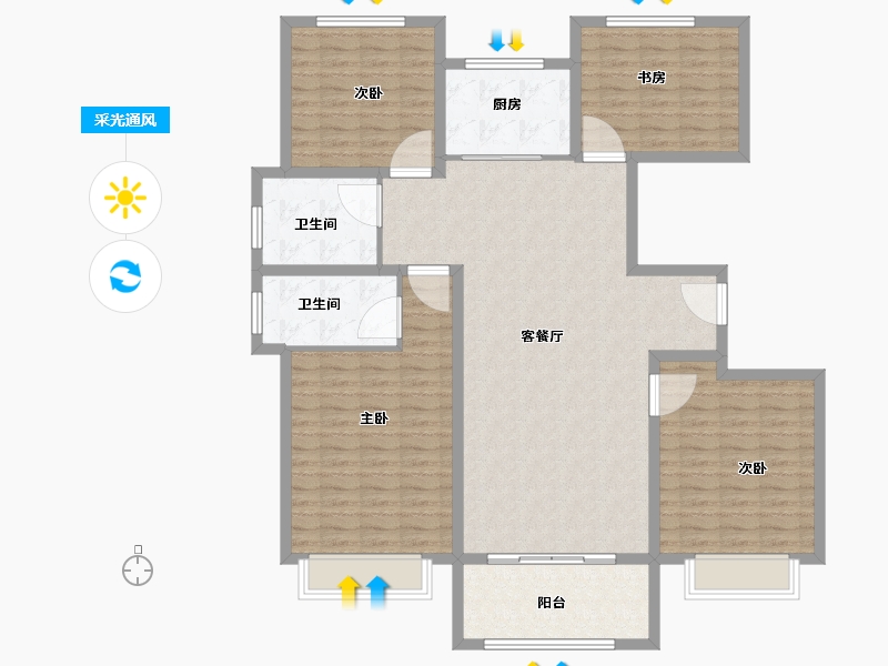 山东省-菏泽市-盛世华庭城上城-138.00-户型库-采光通风