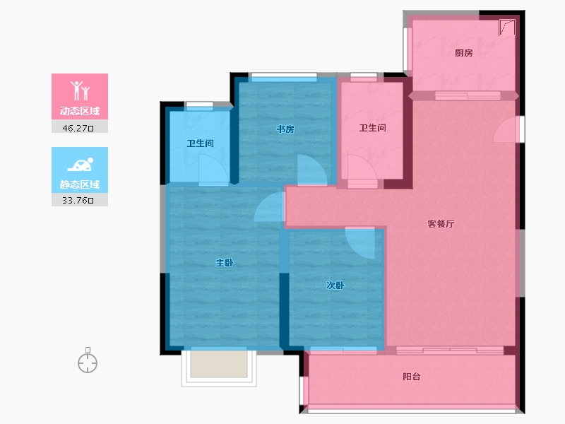 江苏省-苏州市-中建河风印月-71.12-户型库-动静分区