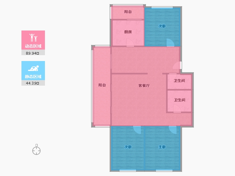 北京-北京市-龙兴园-118.00-户型库-动静分区