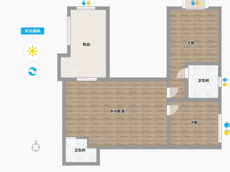 广西壮族自治区-河池市-外滩1号-120.00-户型库-采光通风