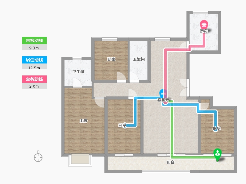 河北省-沧州市-天成观澜-120.00-户型库-动静线