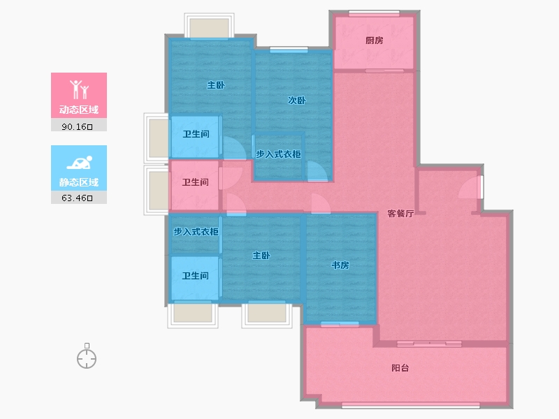 广东省-汕头市-怡轩·海璟天翡-140.00-户型库-动静分区