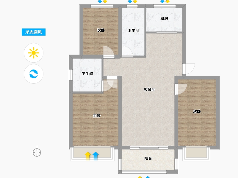 河南省-濮阳市-桃李春风-89.00-户型库-采光通风