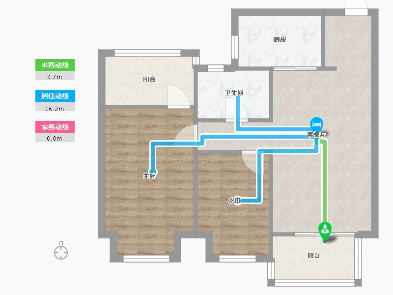 江苏省-无锡市-美的公园天下-66.78-户型库-动静线