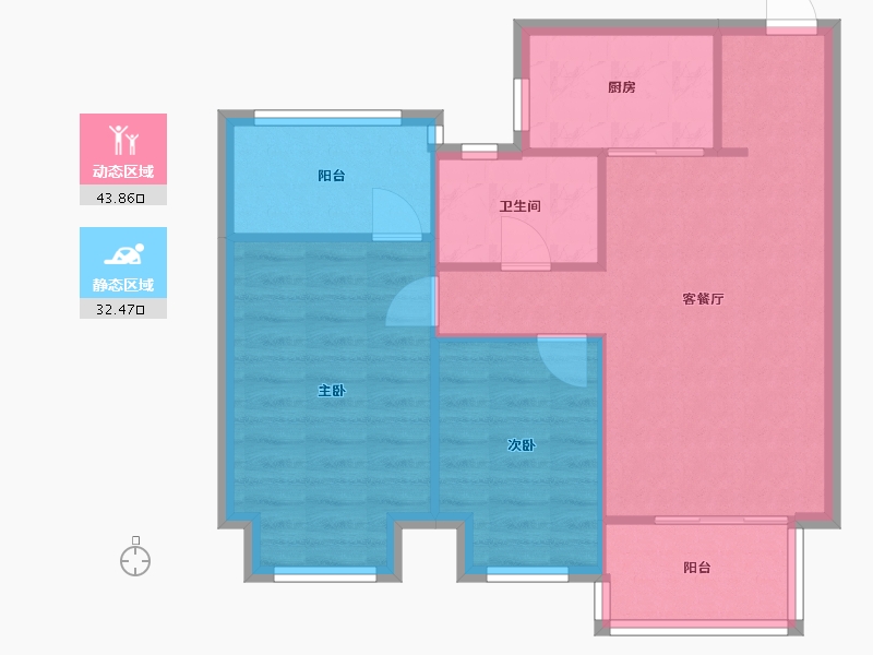 江苏省-无锡市-美的公园天下-66.78-户型库-动静分区