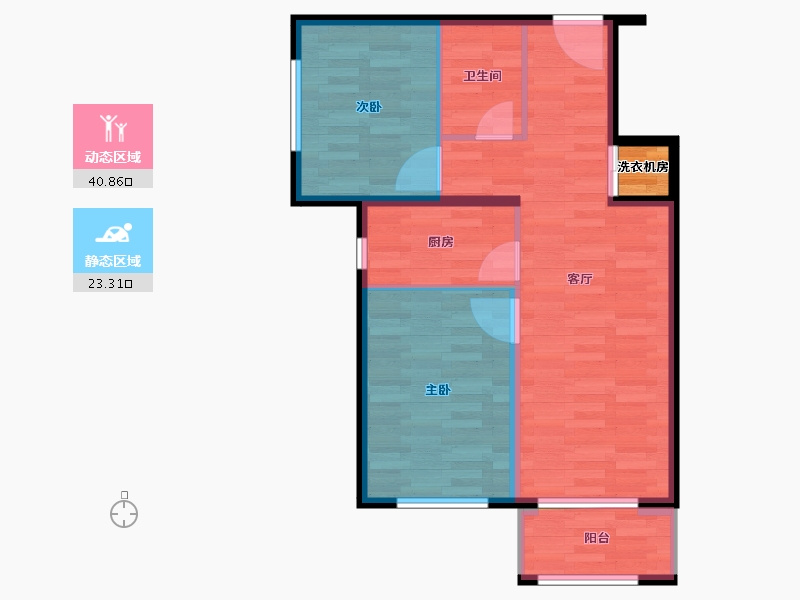 浙江省-杭州市-杭州中心-59.86-户型库-动静分区