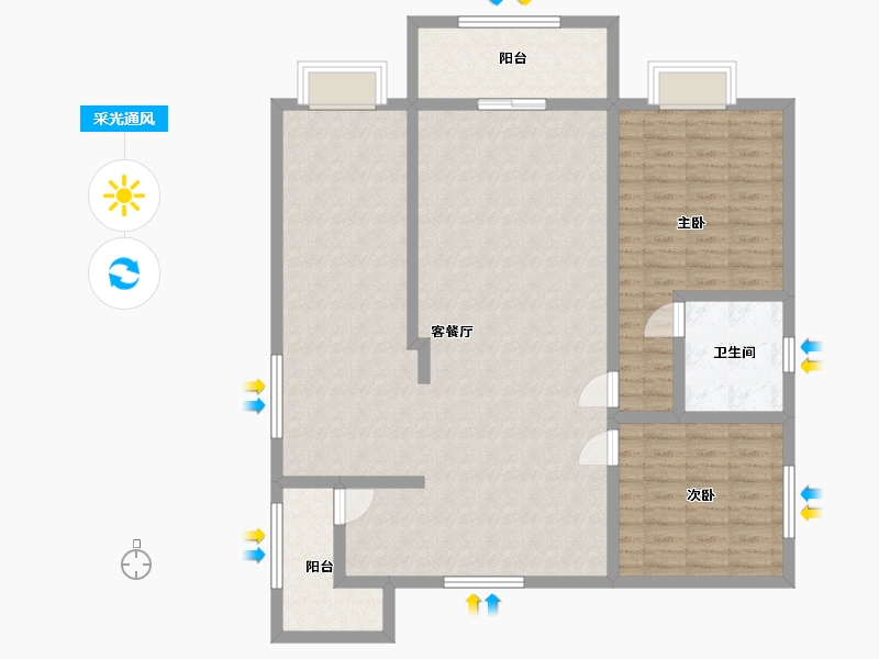 广西壮族自治区-河池市-外滩1号6栋3单元18楼-130.00-户型库-采光通风