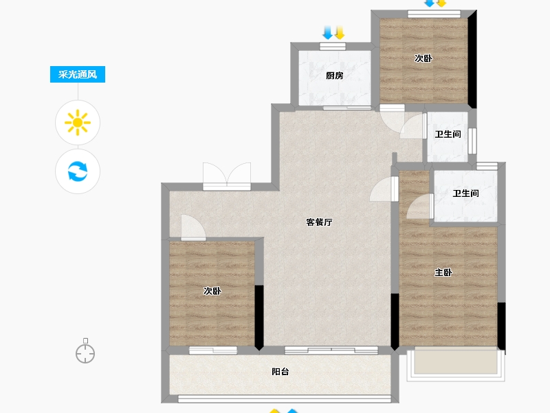 山东省-济宁市-龙城国尊府-119.00-户型库-采光通风