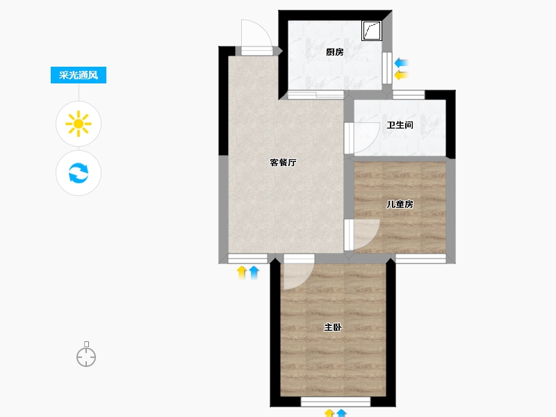 河南省-郑州市-泰宏建业国际城-20号院-50.00-户型库-采光通风