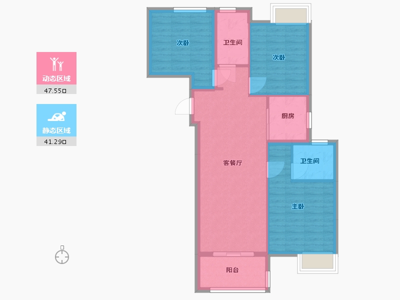 福建省-漳州市-保利世贸璀璨滨江-80.00-户型库-动静分区