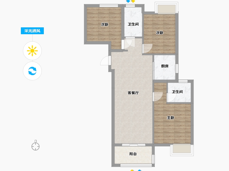 福建省-漳州市-保利世贸璀璨滨江-80.00-户型库-采光通风