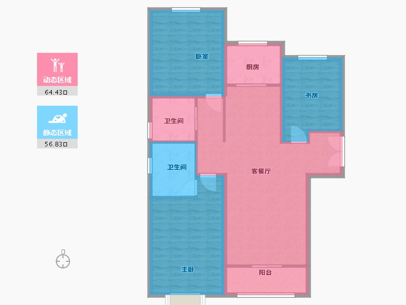 甘肃省-兰州市-华利佳悦城-110.00-户型库-动静分区