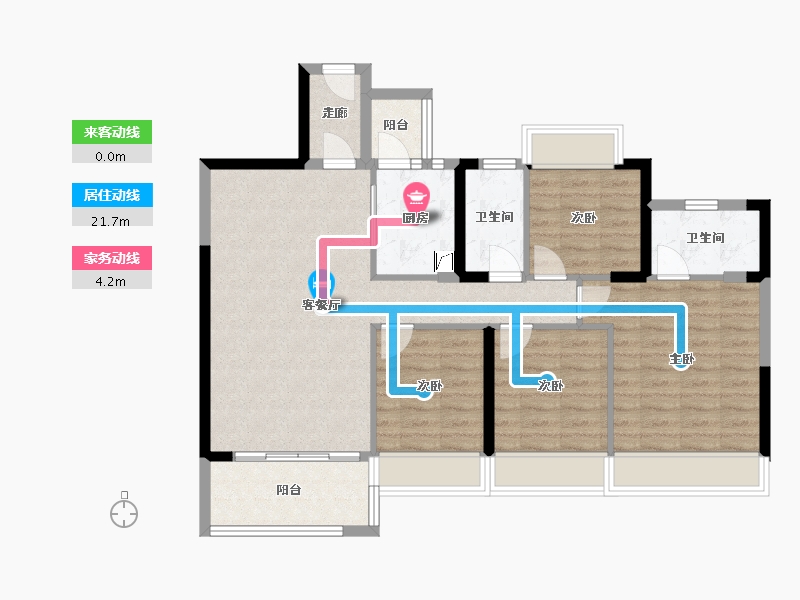 广东省-清远市-城市花园-105.00-户型库-动静线