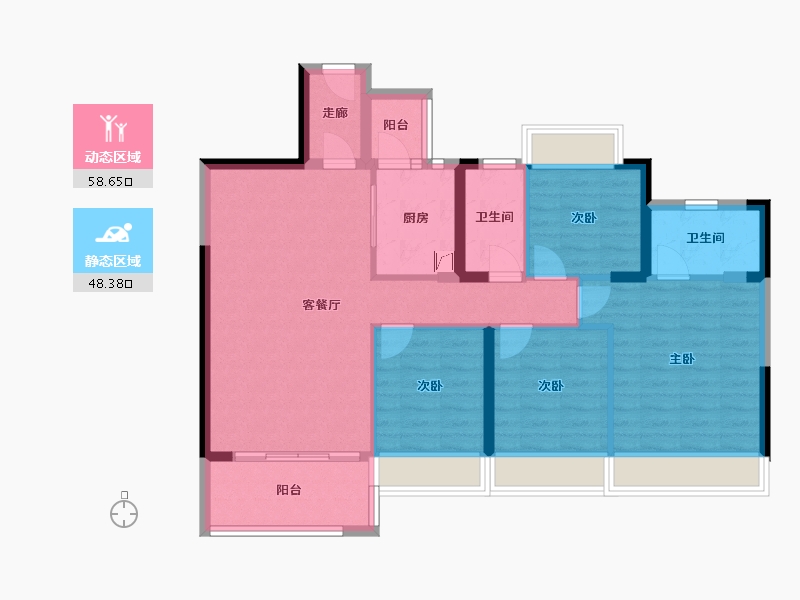 广东省-清远市-城市花园-105.00-户型库-动静分区