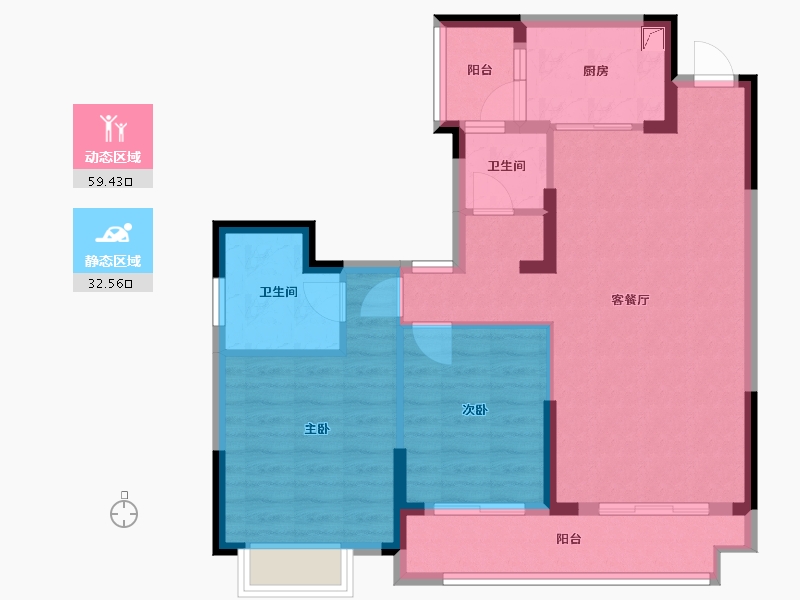 湖南省-邵阳市-中伟国际公馆-100.00-户型库-动静分区