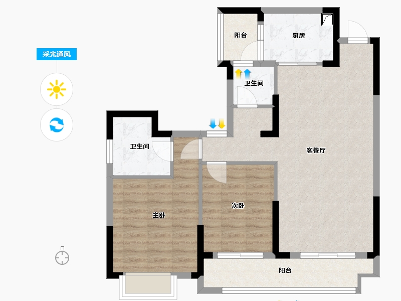 湖南省-邵阳市-中伟国际公馆-100.00-户型库-采光通风