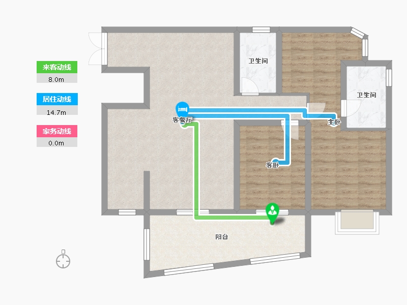 重庆-重庆市-江北嘴壹号院西苑-97.00-户型库-动静线