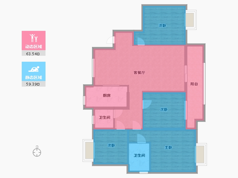 江西省-九江市-君临府-110.50-户型库-动静分区