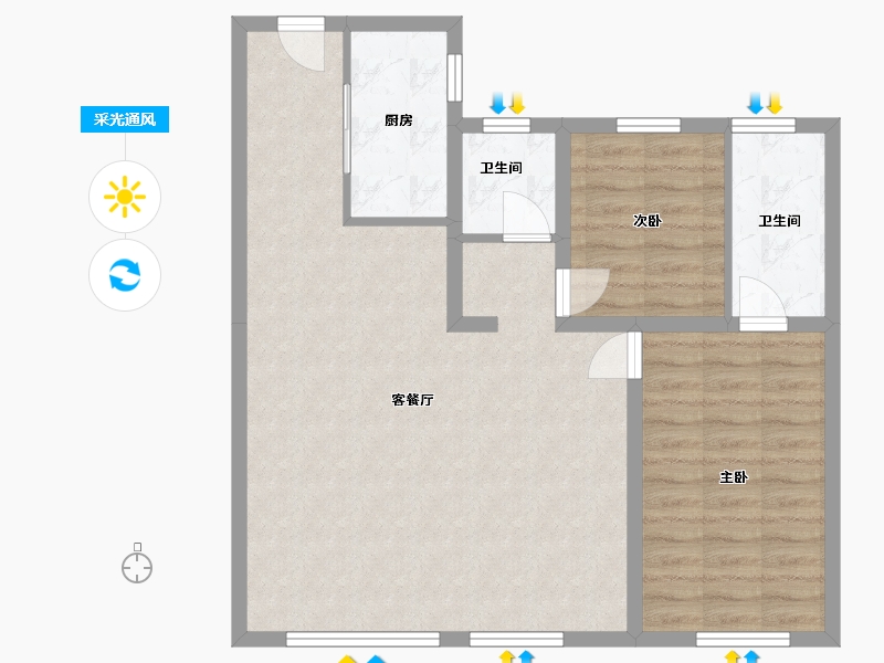 内蒙古自治区-呼和浩特市-永泰城3期御景-90.00-户型库-采光通风