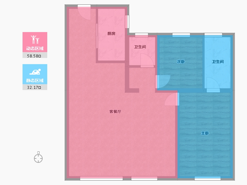 内蒙古自治区-呼和浩特市-永泰城3期御景-90.00-户型库-动静分区