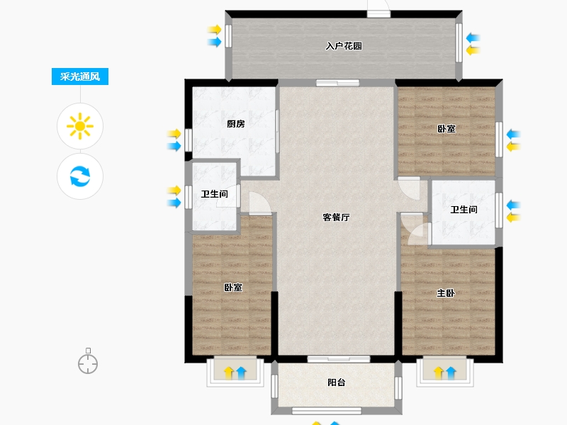 广东省-潮州市-锦锋天地-118.00-户型库-采光通风