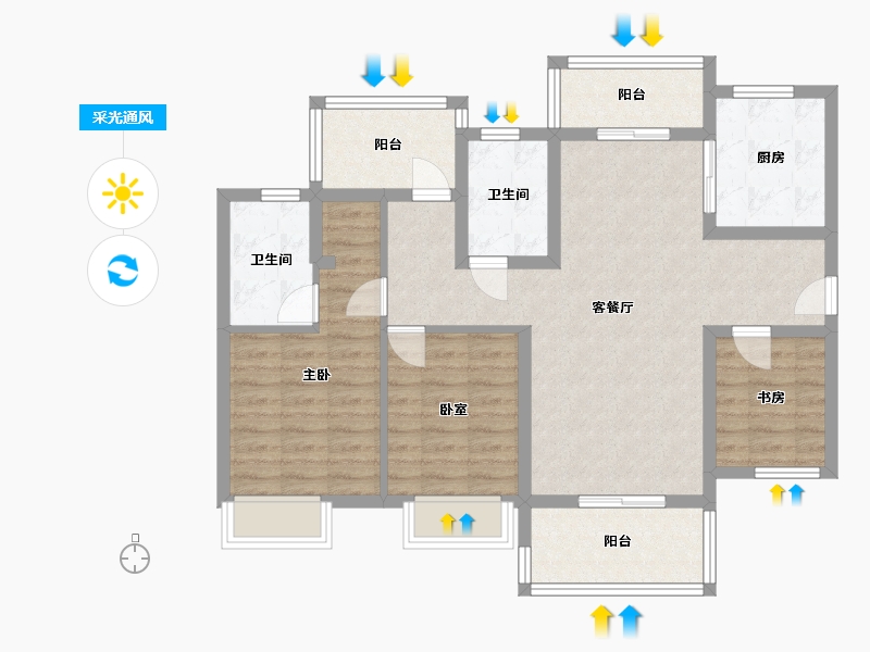 广东省-惠州市-保利·天汇-99.00-户型库-采光通风