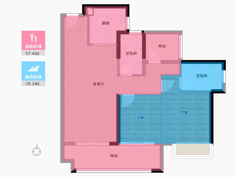 广东省-江门市-华侨城云顶-78.00-户型库-动静分区