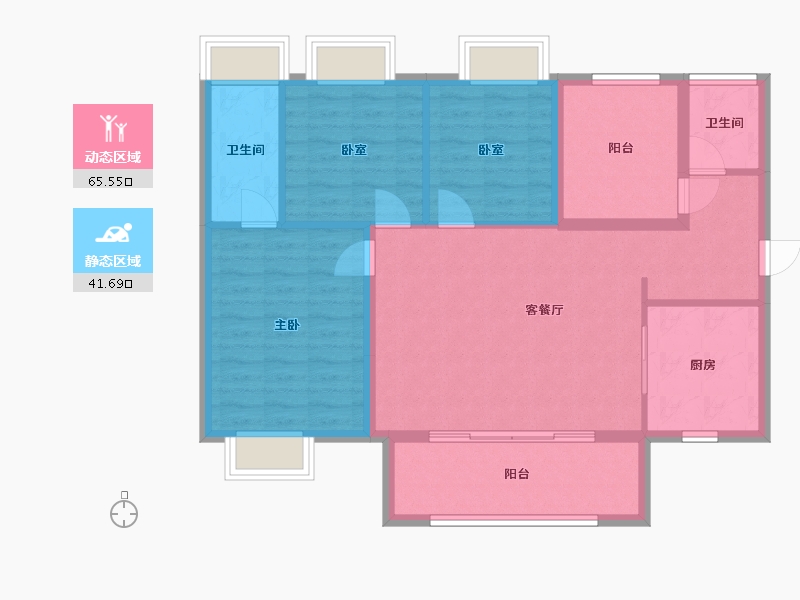 广东省-佛山市-保利时代天珀-97.00-户型库-动静分区