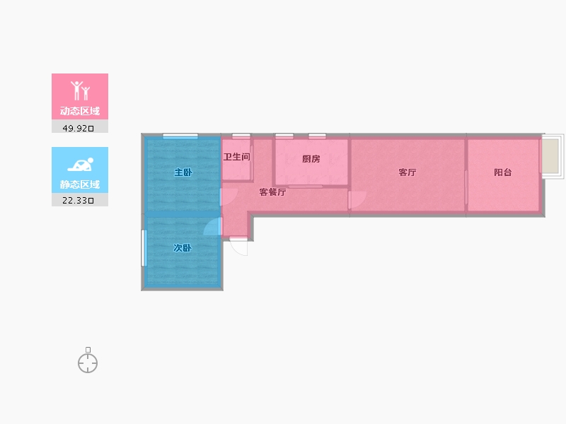 上海-上海市-范北小区-65.00-户型库-动静分区