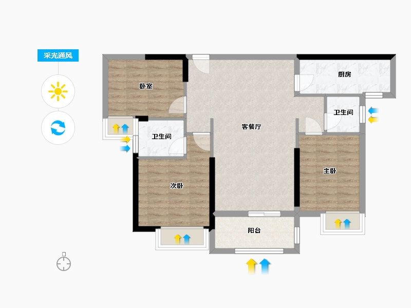 湖北省-十堰市-国瑞文旅城-97.00-户型库-采光通风