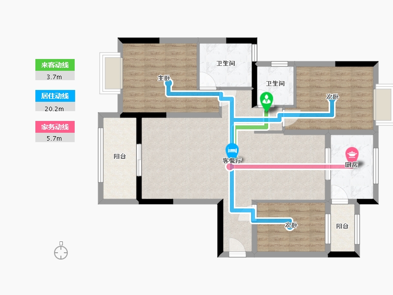 四川省-泸州市-敏捷紫云府-94.00-户型库-动静线