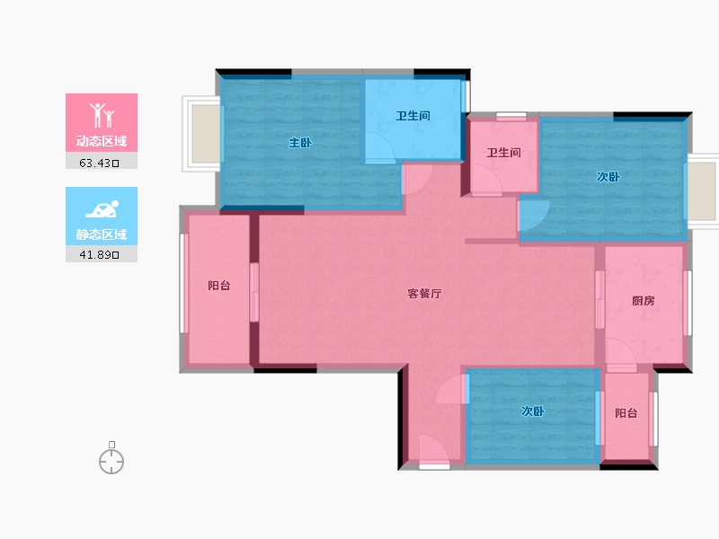 四川省-泸州市-敏捷紫云府-94.00-户型库-动静分区