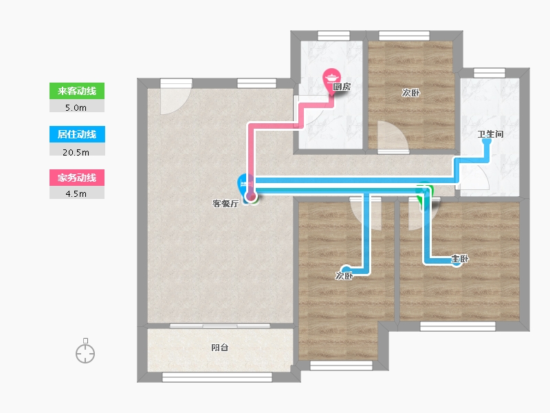 河南省-郑州市-裕华满园-64.99-户型库-动静线