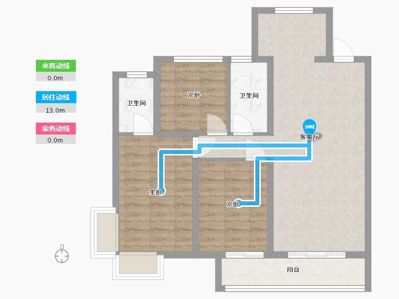 河北省-沧州市-石榴玉兰湾-85.00-户型库-动静线