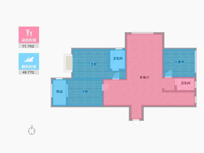 山西省-太原市-和平里-112.00-户型库-动静分区