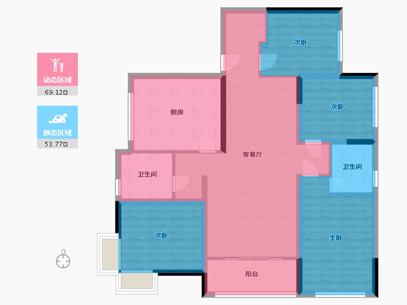 重庆-重庆市-金悦城-110.00-户型库-动静分区