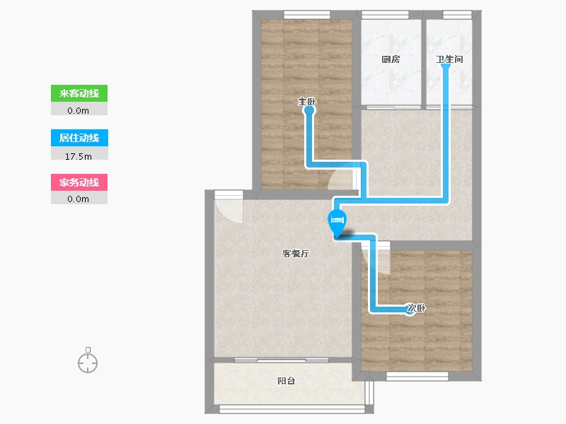 河北省-石家庄市-人民保险公司宿舍-90.00-户型库-动静线