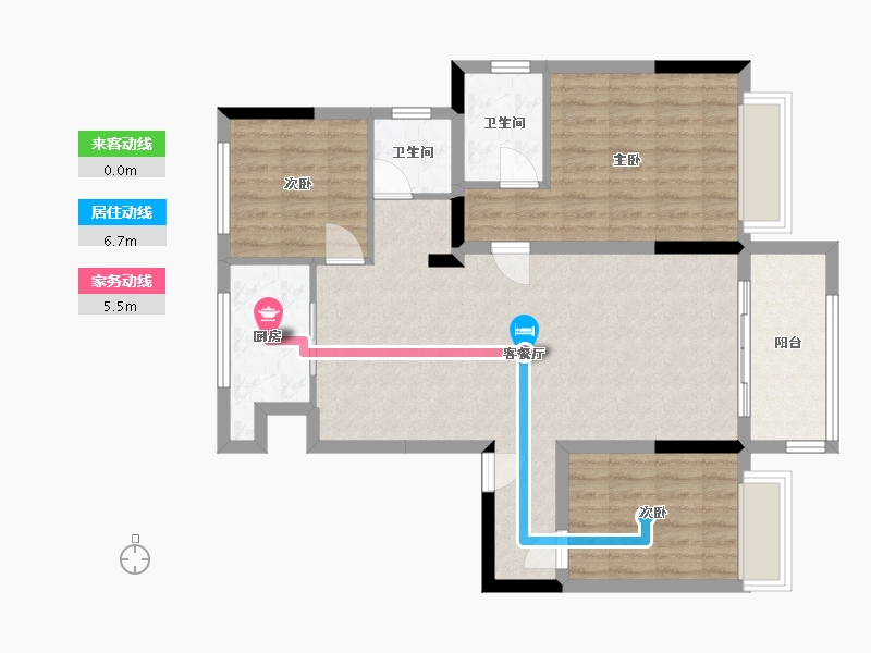 山东省-济宁市-龙城公馆-90.00-户型库-动静线