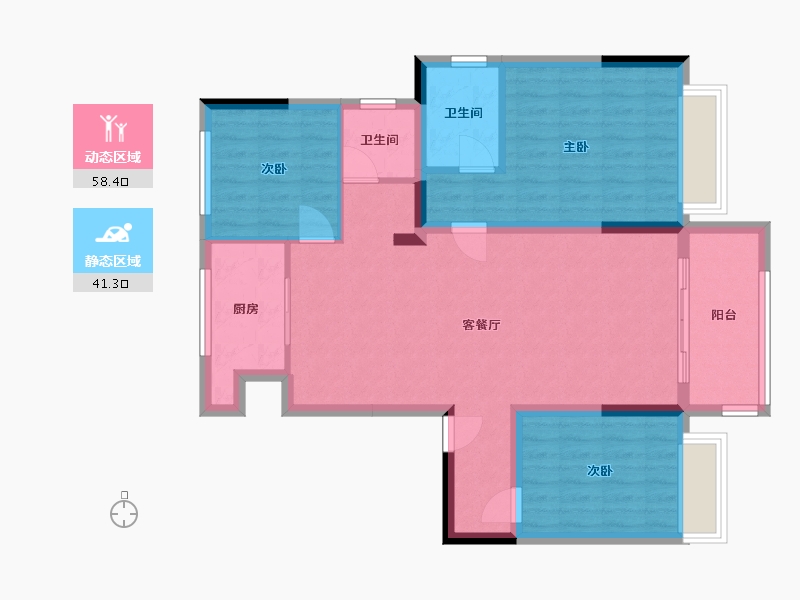 山东省-济宁市-龙城公馆-90.00-户型库-动静分区