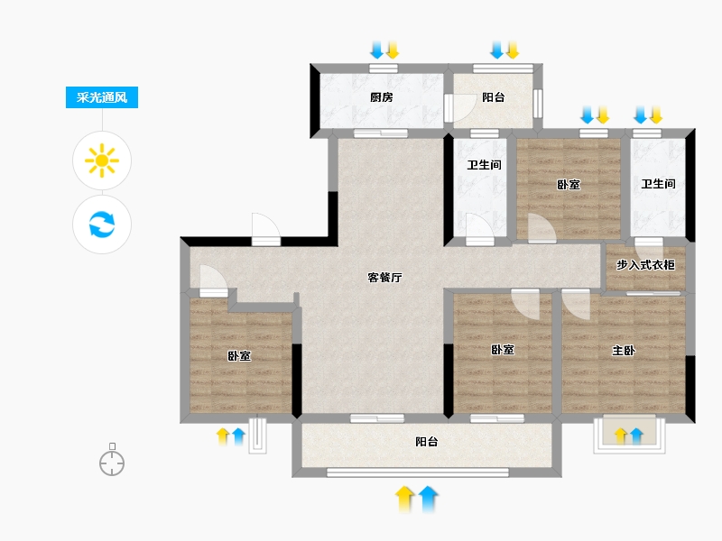 四川省-成都市-中国铁建棠樾-112.00-户型库-采光通风