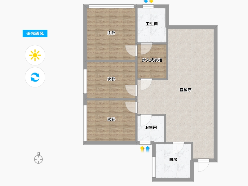 四川省-成都市-保利珑堂里院-85.00-户型库-采光通风