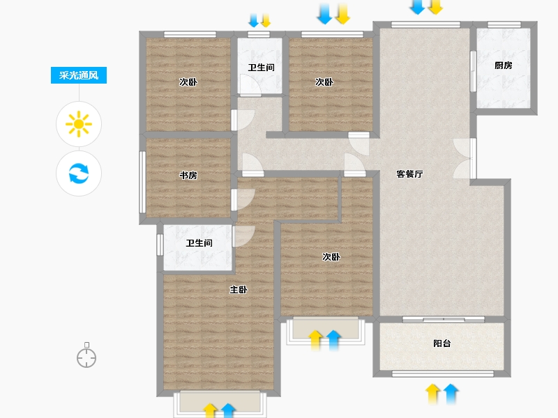 山东省-菏泽市-御龙湾-158.00-户型库-采光通风