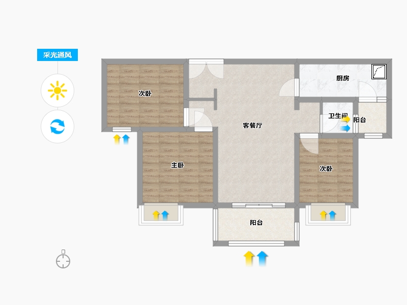 江苏省-徐州市-融耀新城-80.00-户型库-采光通风