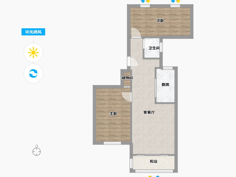 上海-上海市-由由四村社区-63.00-户型库-采光通风