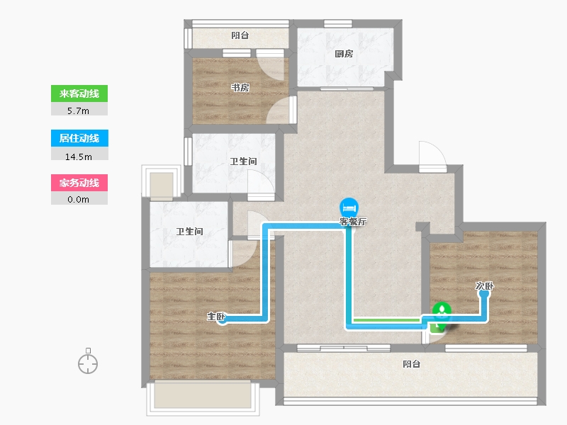 江苏省-南通市-绿城桂语听澜-88.00-户型库-动静线